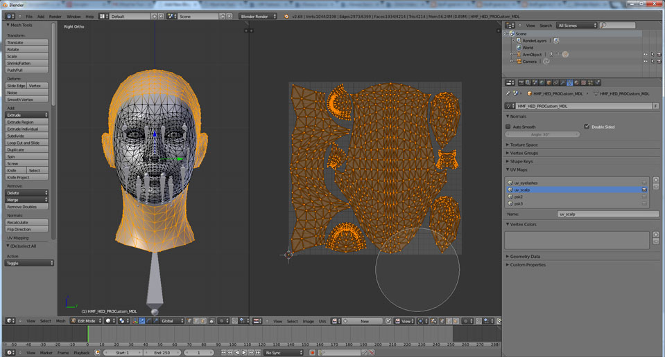 Texturing Mass Effect head in Blender